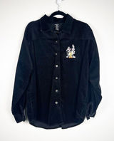 Warner Bros Vintage Corduroy Button Up Shirt Bugs Bunny Looney Tunes‎ Black L Photo 0
