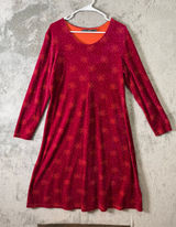 Gudrun Sjödén Velvet Dress‎ Red Butterfly Organic Cotton Blend Long Sleeve Large Photo 0