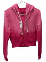 American Eagle Womens Hoodie This Feels Seriously Lived In Zip Up Pink Small NWT Photo 0