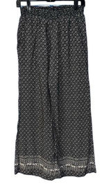 Roan + Ryan Black White Geometric Diamond Print Wide‎ Leg Smocked Pants Small Photo 0