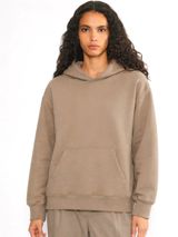 Aritzia Tna Cozy Fleece pullover Perfect Hoodie Clamshell light Brown XS comfy Photo 0