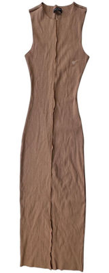 Naked Wardrobe All Snatched Up‎ Ribbed Midi Dress Brown Womens Large Sleeveless Photo 0