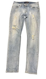 Levi’s Genuinely Crafted Low Rise Skinny Size 9 M Light Wash Blue Distressed Photo 0