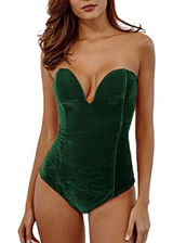 NWT Velvet Sweetheart Neck Strapless‎ Bodysuit Bustier Top Cross Back XXL Photo 0