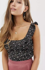 Free People Womens Size Small stay with you ruffle‎ tank top Photo 0