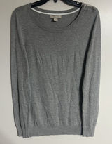 Banana Republic Women's Merino Wool Blend Gray Sweater Button Detail Size XL‎ Photo 0