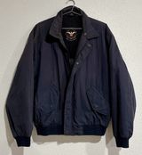 Vintage Aviator Dark Navy Blue Bomber Jacket Photo 0