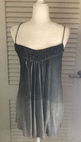 Silence + Noise Sequin Sweetheart Neckline Tank Top L Flaws Rocker Coquette Girl Photo 0