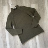 L.L. Bean Sweater cotton roll neck knit womens Green (medium) classic fisherman Photo 0