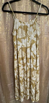 Billabong Green Ivory Your Babe Floral‎ Midi Lightweight Dress Medium Photo 0