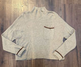 AMERICAN‎ EAGLE Mock Neck Sweater Pocket Multicolor Taupe Tan Size Medium Photo 0