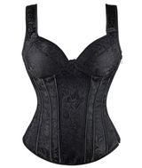 Strap corset with cups jacquard corset bustier tank top lace corset t shirt tee Photo 0