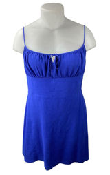 Aritzia Sunday Best Delilah Blue Sleeveless Mini Tank Flare A-Line Slip Dress XL Photo 0