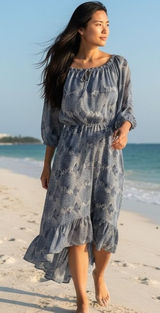 White House Black Market Off Shoulder Tiered‎ Ruffle Print Dress M Photo 0