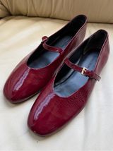 Nordstrom Burgundy Patent Leather Mary Jane Flats 6M Ballet Core Y2K Chic Retro! Photo 0