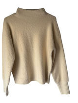 Marled Small Cream Mock Neck Cozy Sweater‎ Minimalist Closet Staple Clean Girl Photo 0