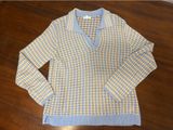 Women’s blue and yellow knit sweater medium Maurice Photo 0