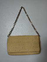 NWOT Shiraleah Raffaella Pearl Shoulder Crossbody‎ Bag Natural Woven Straw Chain Photo 0