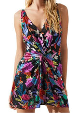 Astr Alivia Floral-Print Backless Mini Dress Large NWT Hoco Tropical Photo 0