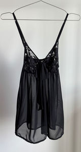 Bluebella Babydoll Top Small Black Sheer Lace Bow Romantic Coquette Lingerie Photo 0