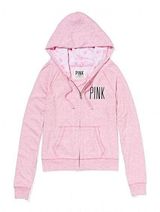 Victoria's Secret PINK Lightweight Light Pink Perfect Zip Hoodie Size Medium EUC Photo 0