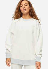 Outdoor Voices Pickup Off-White Cotton Grey Trim Oversized Graphic Sweatshirt M Photo 0