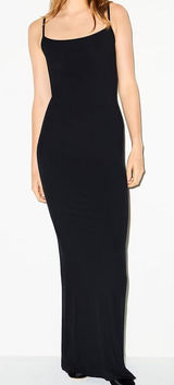 SKIMS Ribbed Soft Lounge Long Slip DressIn Onyx‎ Size Large Photo 0