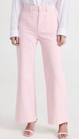 Rollas Sailor Jean Size 24 Pink High Waisted Wide Leg Patch Pocket Pants Retro‎ Photo 0