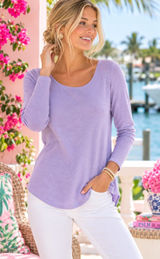 Lilly Pulitzer Lavender Fine Gauge Knit Long Sleeve Tunic Top Size Small Photo 0