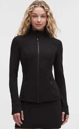Lululemon Womens Jacket 12 Black Luon Define Full Zip Thumbholes Activewear Photo 0