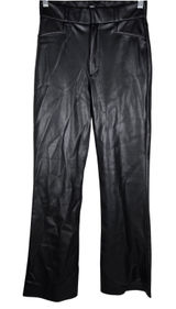 Zara Faux Leather High Rise Trousers Black Size US S Photo 0