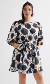 Anthropologie Maeve Destin Mini Dress long sleeve pockets poplin cotton groovy Photo 0