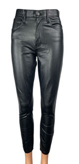 Abercrombie & Fitch Black Faux Vegan Leather High Rise Skinny Trousers Pants 25 Photo 0