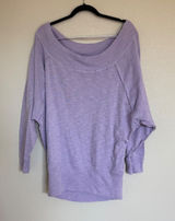 We The Free Free People Lavender Slub Knit Dolman Sleeve Boat Neck Top Medium Photo 0