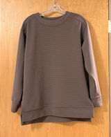 Zella Ribbed Ottoman Pullover Tunic Sweatshirt Women's Small Charcoal Gray‎ Photo 0