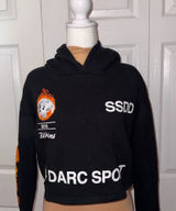 Darc Sport X SSDD Wolves Womens Black Crop Sweatshirt Hoodie‎ Size Medium NWOT Photo 0