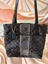 Vintage Coach Signature Python Stripe Tote Photo 0