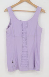 Lululemon Tank Top Womens 12 Ruffle Back Zip Pocket Purple Athletic Excellent Photo 0