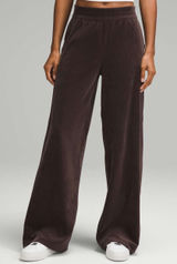 Lululemon Scuba Mid-Rise Wide-Leg Pant Velvet Cord Espresso size 10 Photo 0