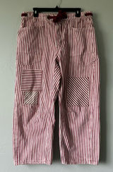 Free People Moxie Railroad Low Slung Barrel Leg Jeans Brick Stripe Size 31 Photo 0