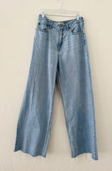 Abercrombie & Fitch Curve Love High Rise Wide Leg Jeans Light Wash 31 Extra Long Photo 0