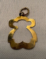Gold Tone Teddy Bear Silhouette Charm Photo 0