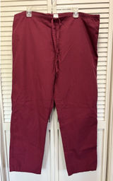 Dickies Burgundy Unisex Drawstring Waist High‎ Rise Scrub Pants Medical Straight Photo 0