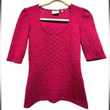 Deletta for Anthropologie‎ magenta textured 3/4 sleeve sweater size s Photo 0