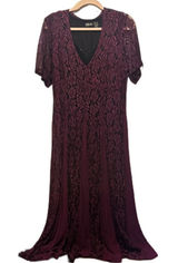 GORGEOUS vintage Purple plum lace‎ dress size m whimsigoth Photo 0
