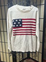 NWOT Fashion by Mirabeau USA Flag Embroidered Knit Crewneck Sweater: L Photo 0