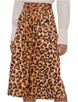 Kate Spade Panthera Canvas Midi Skirt Pockets‎ Linen Cotton Giraffe Print $228 Photo 0