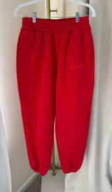 Comfrt Good Days Ahead Sweatpants Unisex Large Red Elastic Waist Slash Pocket Photo 0