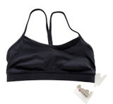 Lululemon Flow Y Bra Nulu Women 8 Black Yoga Minimalist Racerback LW2AQAS BLK Photo 0