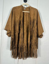 L’Amour Faux Suede Fringed Western Jacket No Size EUC Photo 0